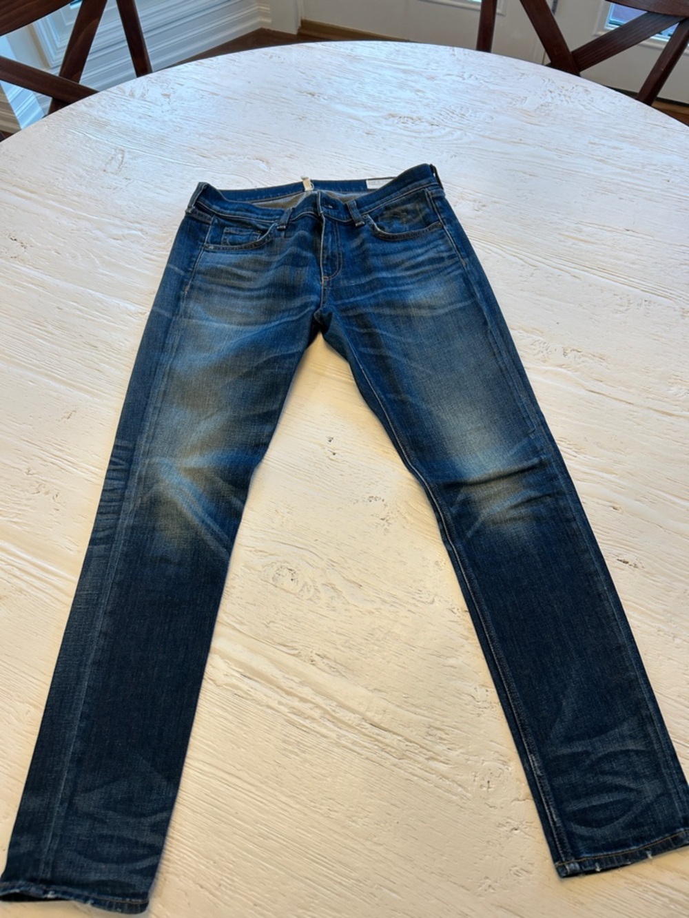 rag & bone Men’s Slim Straight Jeans in Dark Blue